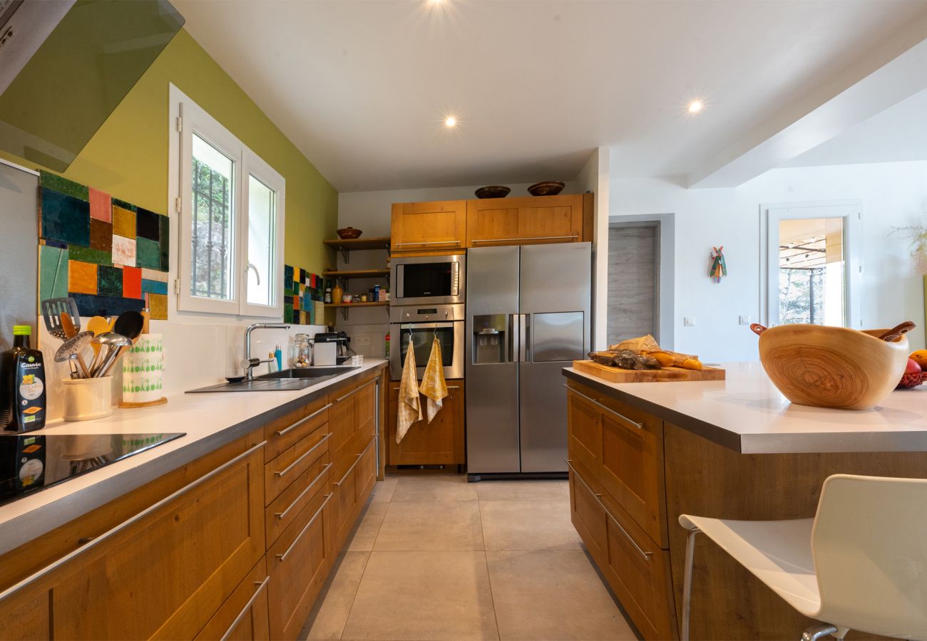 Open, light-filled kitchen in the heart of the French Riviera's Cote d'Azur